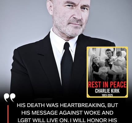 Shock and Grief: Phil Collins’ Tribute to Charlie Kirk and the Battle Against LGBT Rights and “WOKE” Culture