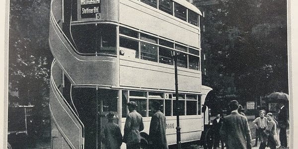 Dreistöckiger Bus in Berlin, Deutschland, 1926