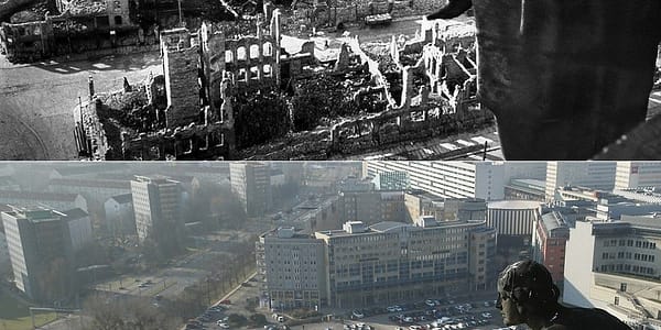 Damals und heute: Dresden, Deutschland, 1945 vs. heute
