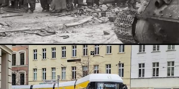 Die Ecke Oranienburger Straße und Friedrichstraße in Berlin – damals 1945 und heute 2025